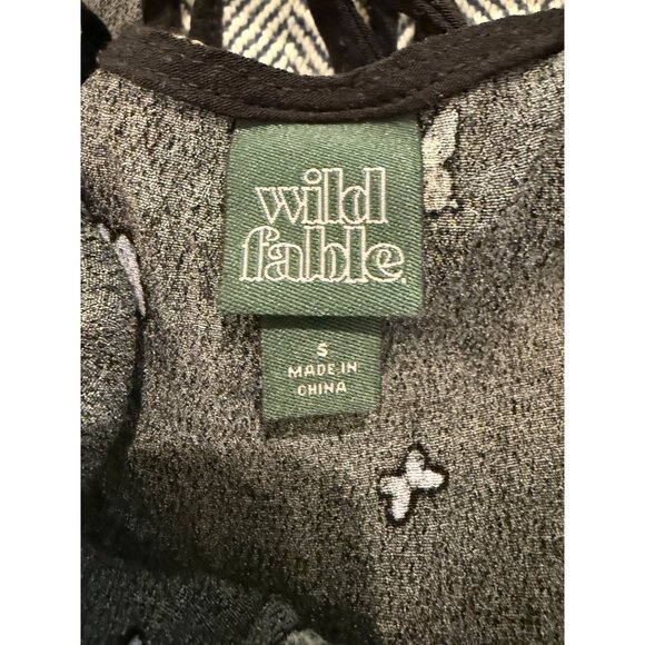 Wild Fable Black Butterfly Print Spaghetti Strap Dress S 100% Rayon Lightweight - Picture 5 of 10